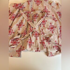 Long floral skirt with tie